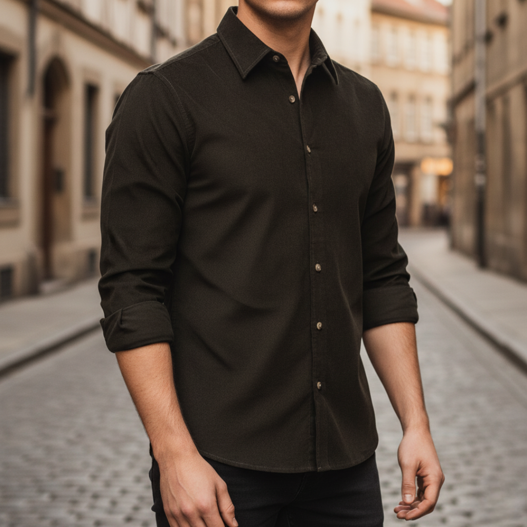 Camicia Uomo Velluto a Coste Slim