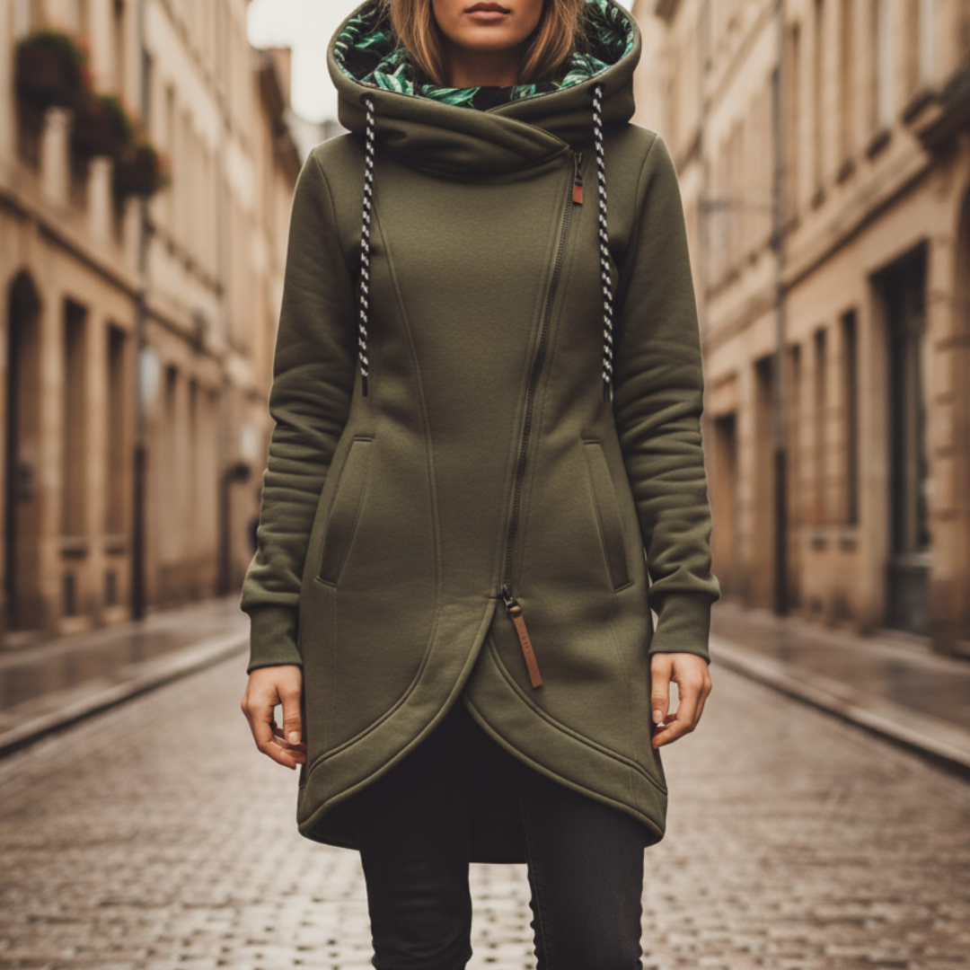 Giacca Donna con Cappuccio e Zip - Giacca Casual Invernale