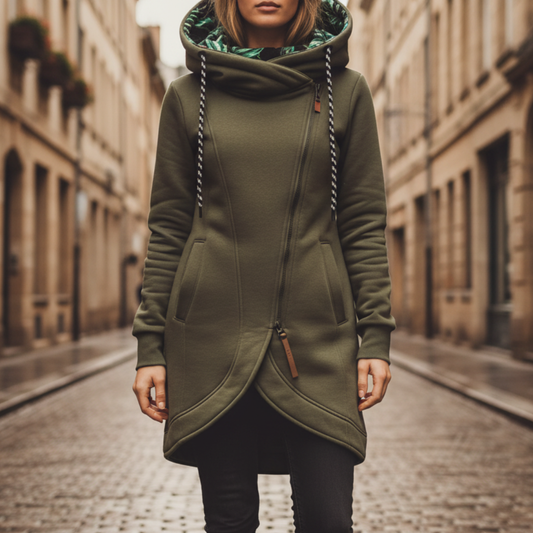 Giacca Donna con Cappuccio e Zip - Giacca Casual Invernale