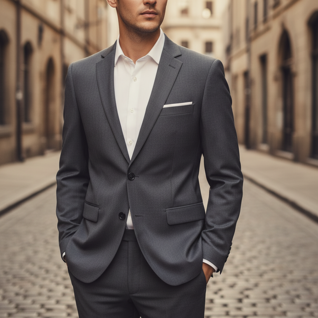 Blazer Uomo Slim Fit Scuro Monopetto