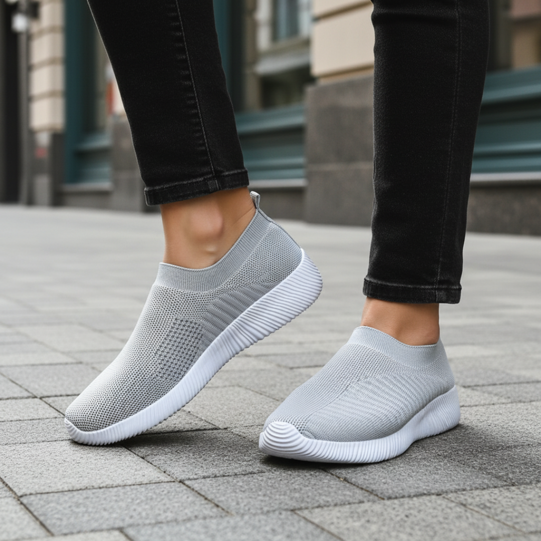 Scarpe da Passeggio Donna Slip-On in Maglia Traspirante Sneakers Basse