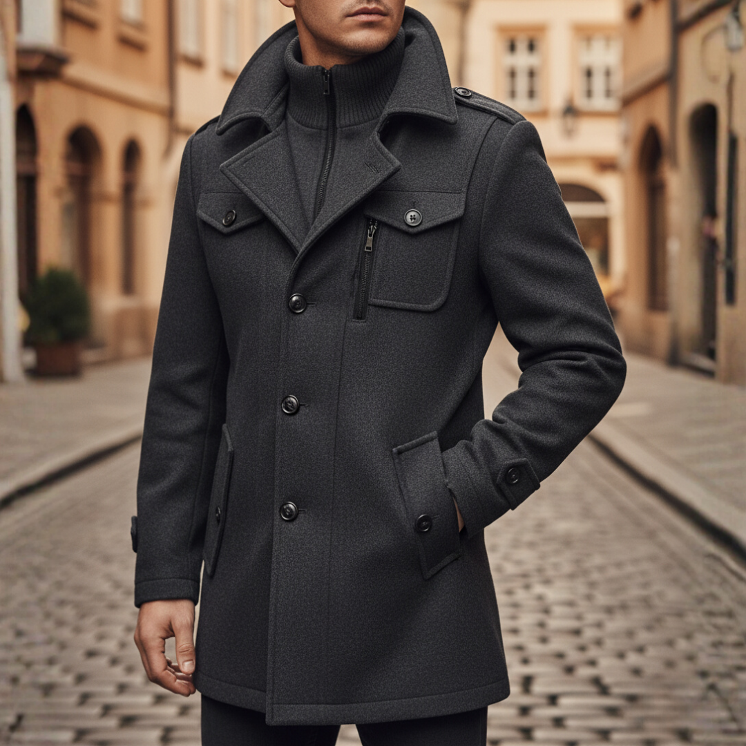 Cappotto Uomo con Tasche e Zip
