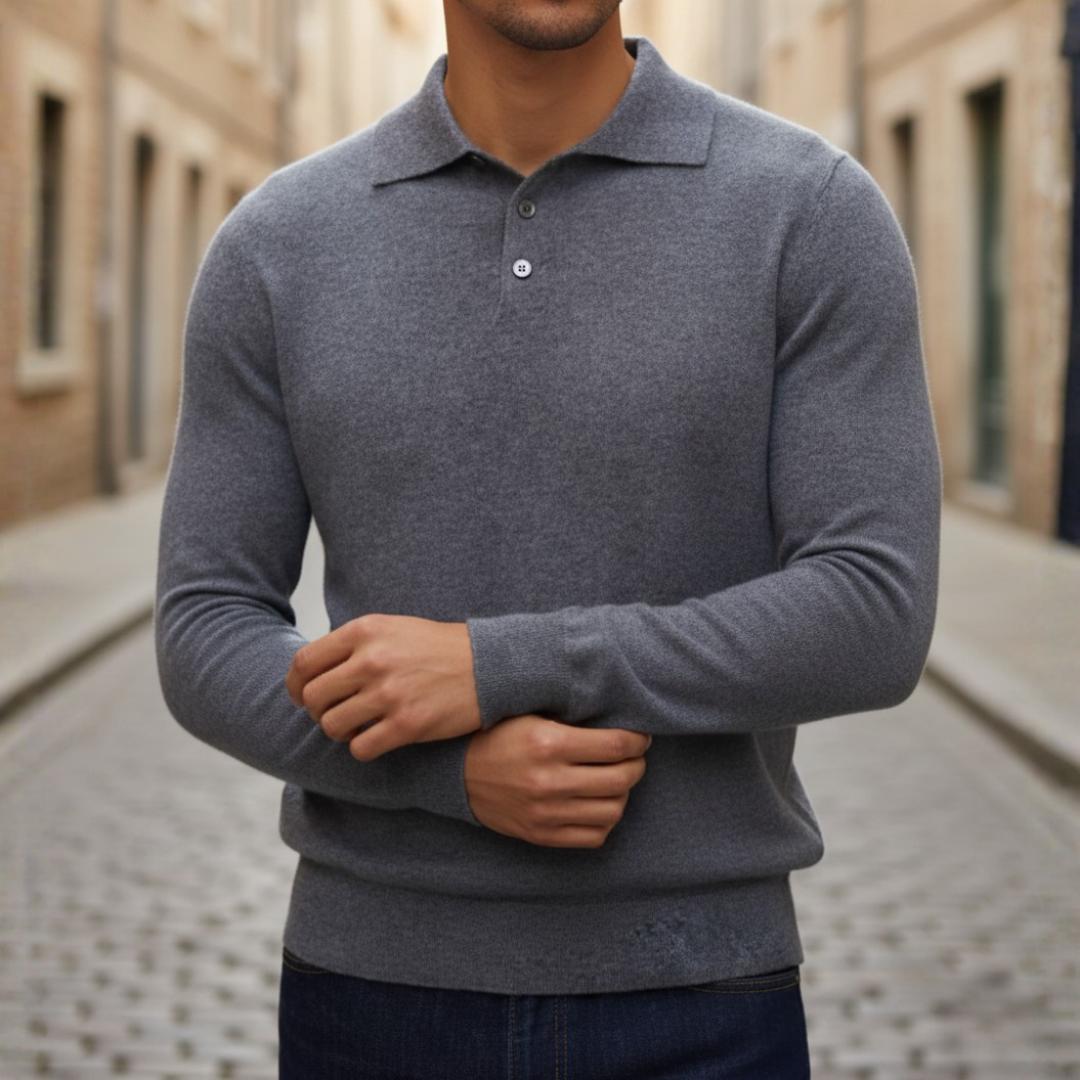 Polo Uomo Manica Lunga in Maglia