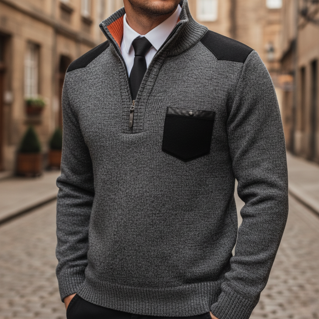 Maglione Uomo Mezza Zip in Misto Morbido