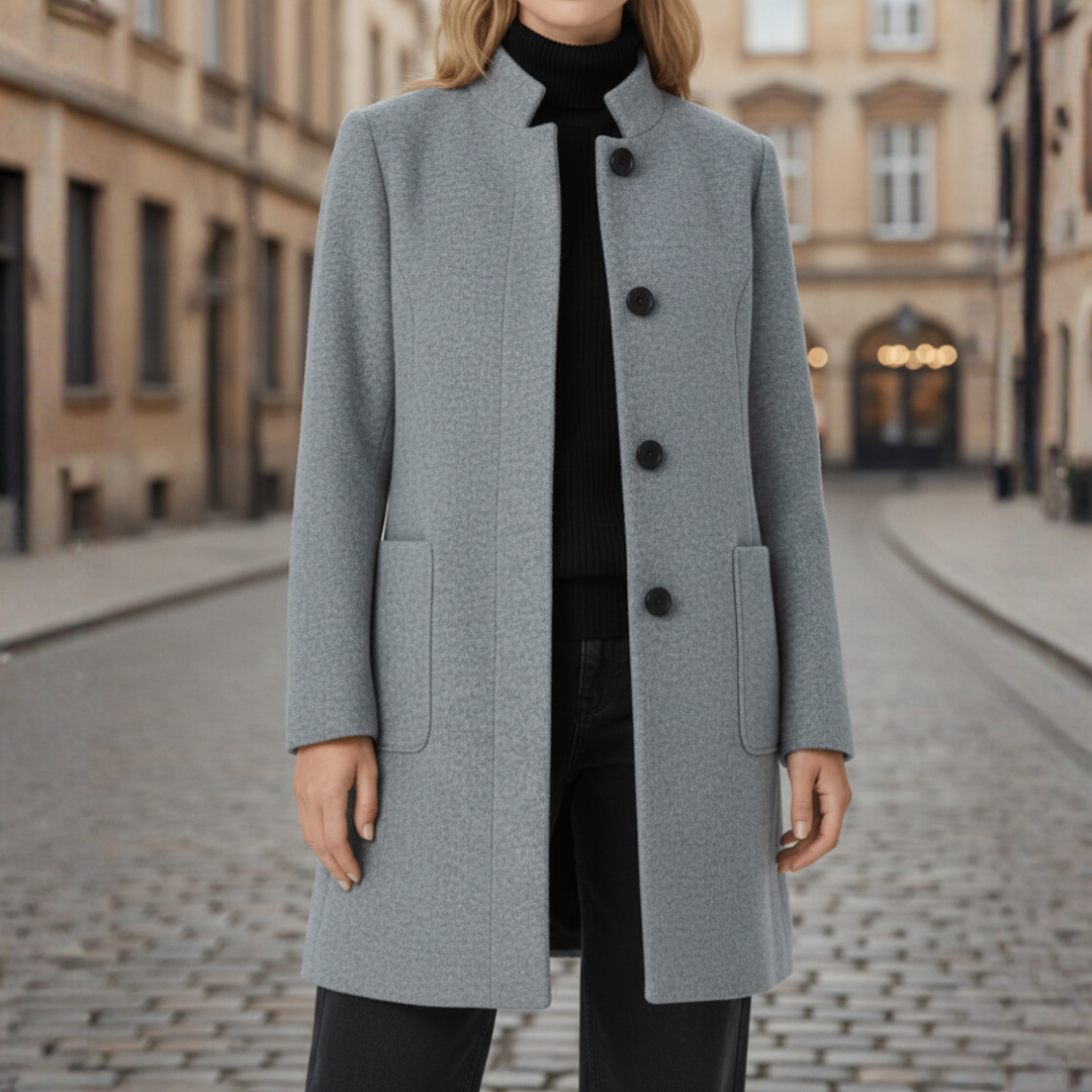 Cappotto Donna con Bottoni Neri