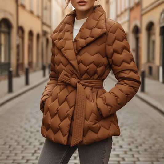 Cappotto Trapuntato Donna con Cintura