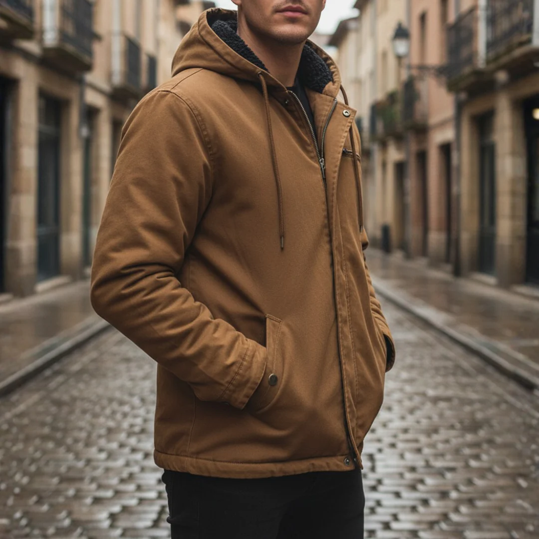 Giacca Invernale Uomo Blu con Cappuccio