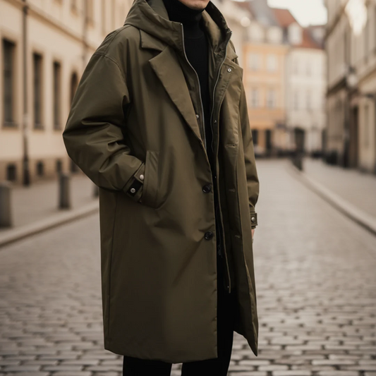 Cappotto Impermeabile Uomo con Cappuccio