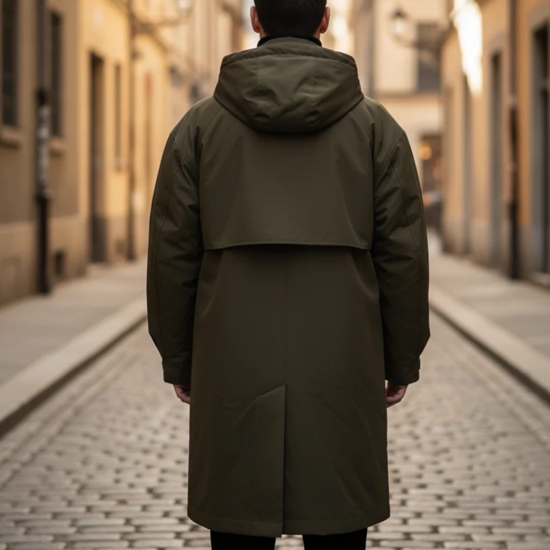Cappotto Impermeabile Uomo con Cappuccio