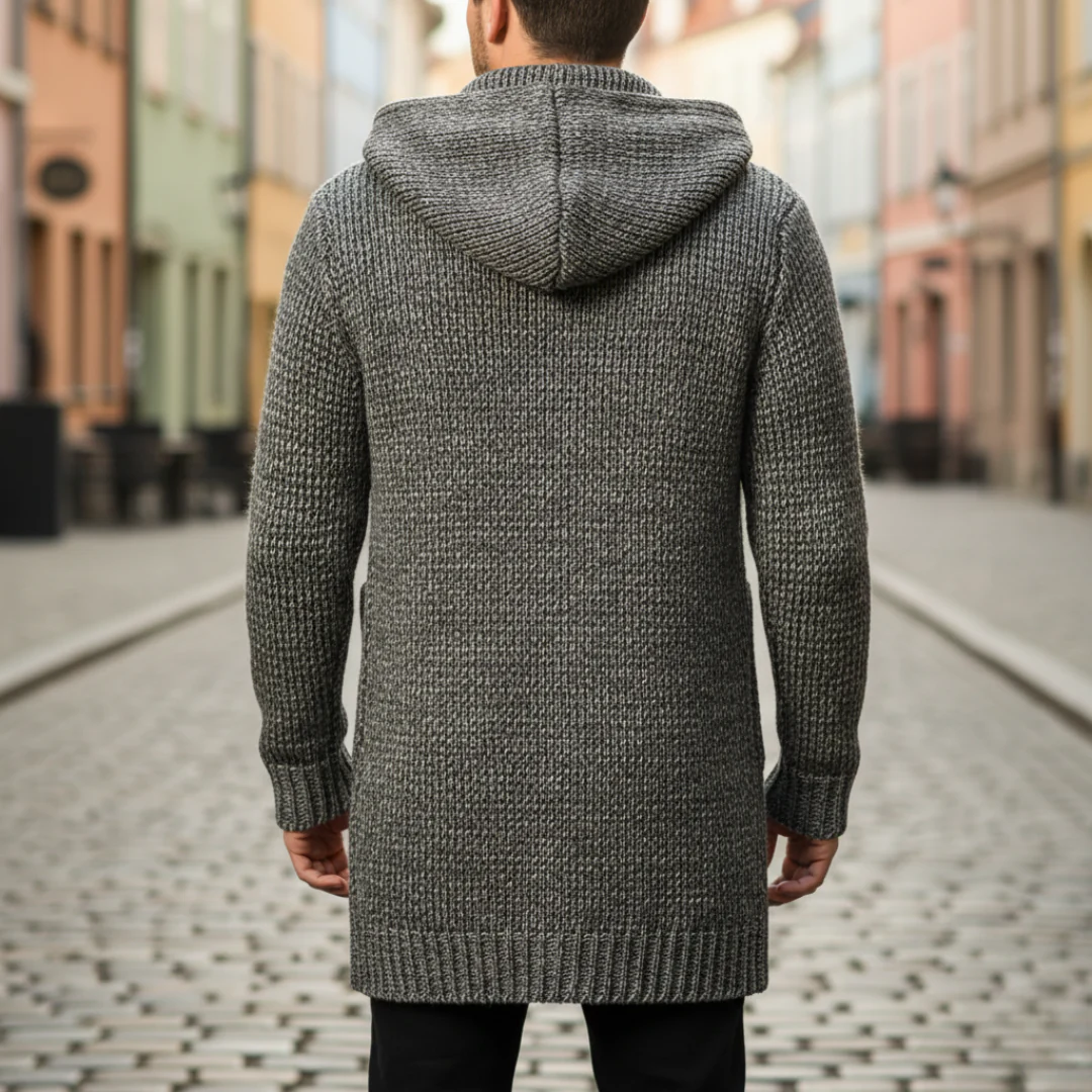 Cappotto Uomo in Maglia con Cappuccio
