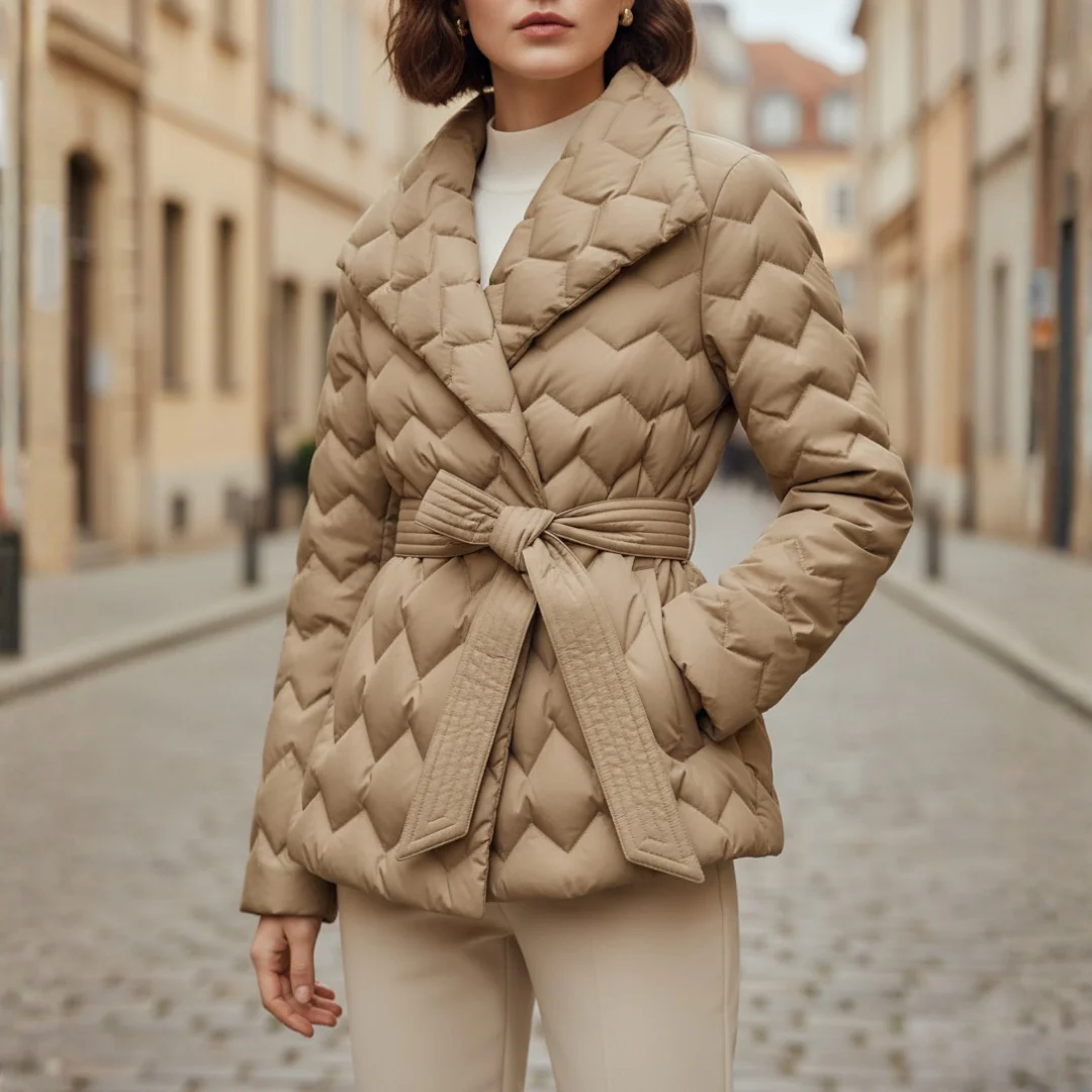 Cappotto Trapuntato Donna con Cintura