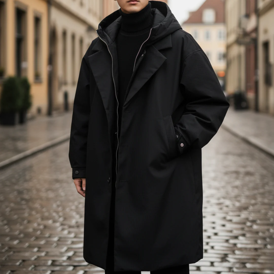 Cappotto Impermeabile Uomo con Cappuccio