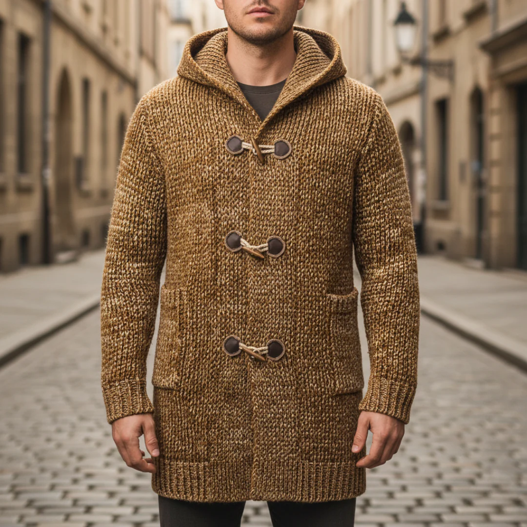 Cappotto Uomo in Maglia con Cappuccio
