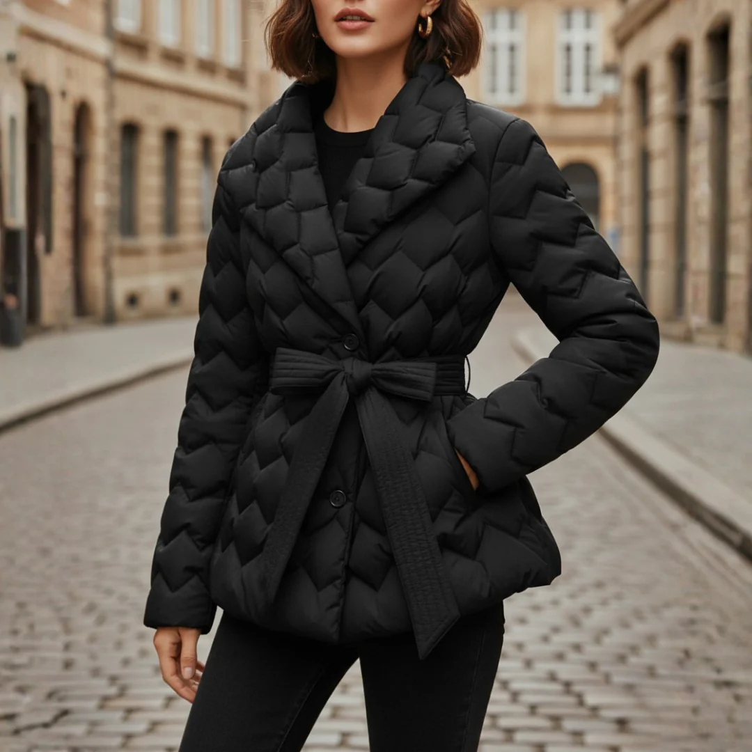 Cappotto Trapuntato Donna con Cintura
