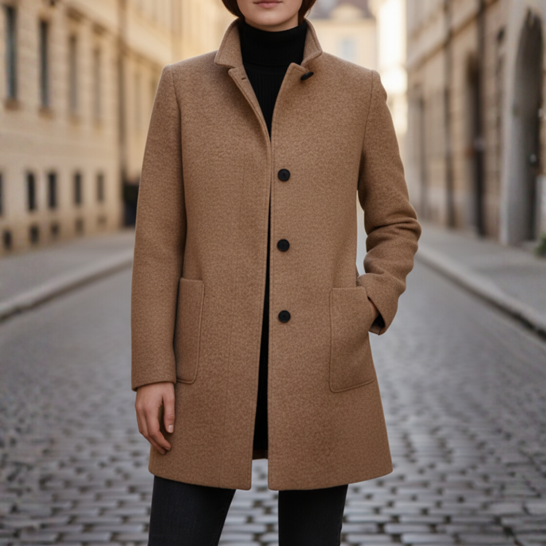Cappotto Donna con Bottoni Neri