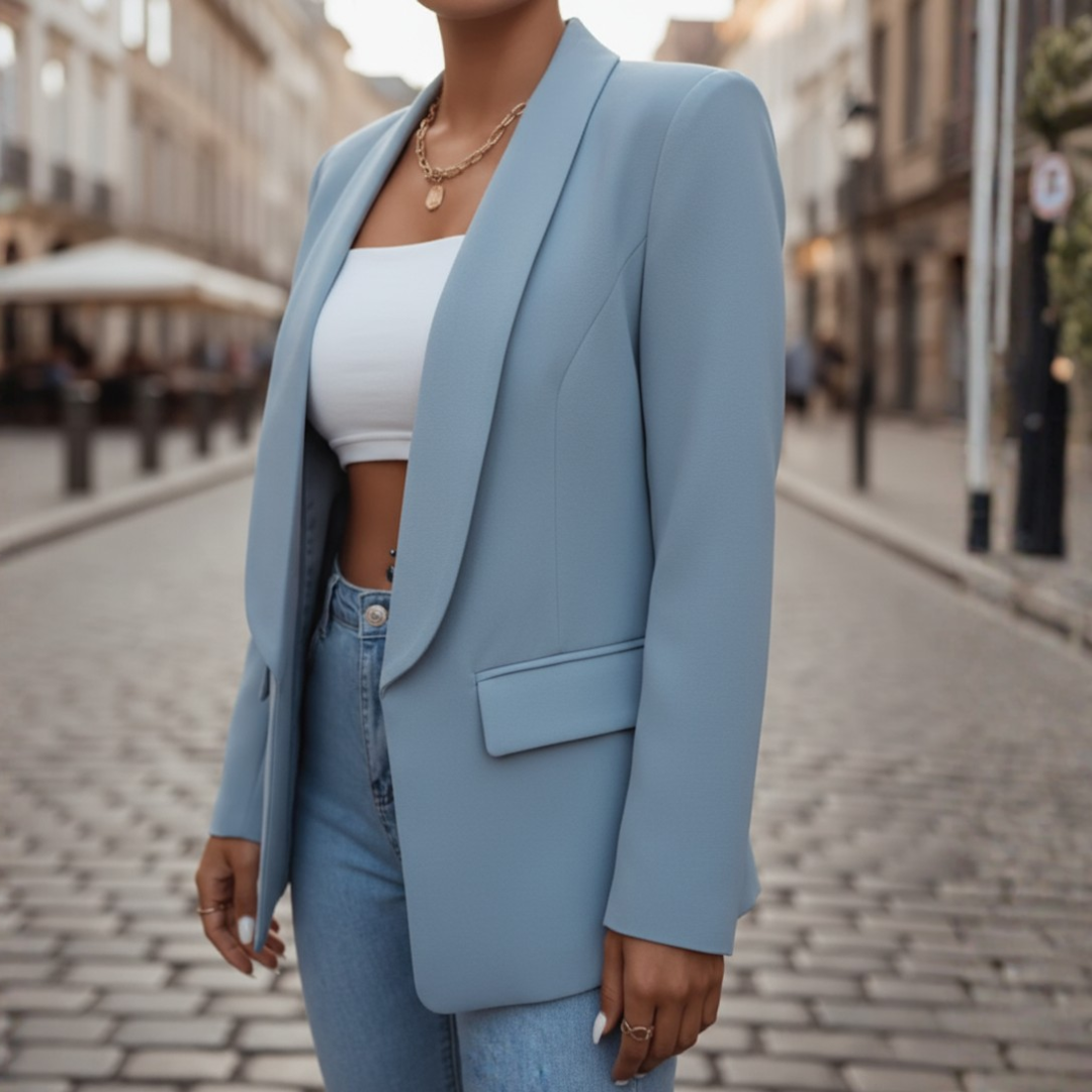Giacca Donna in Tessuto Elasticizzato con Maniche Lunghe e Tasche