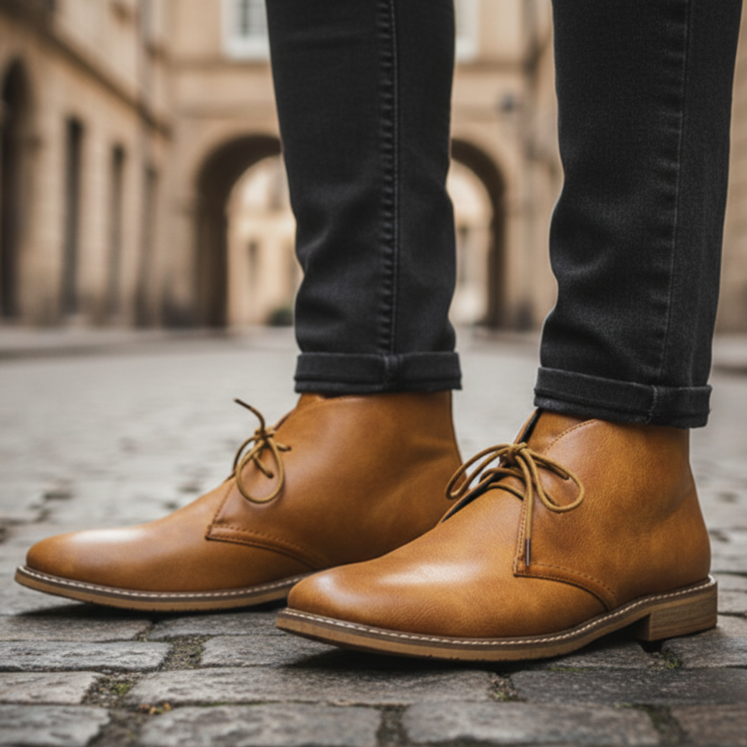 Stivali Uomo Chukka in Pelle Sintetica Casual Elegante