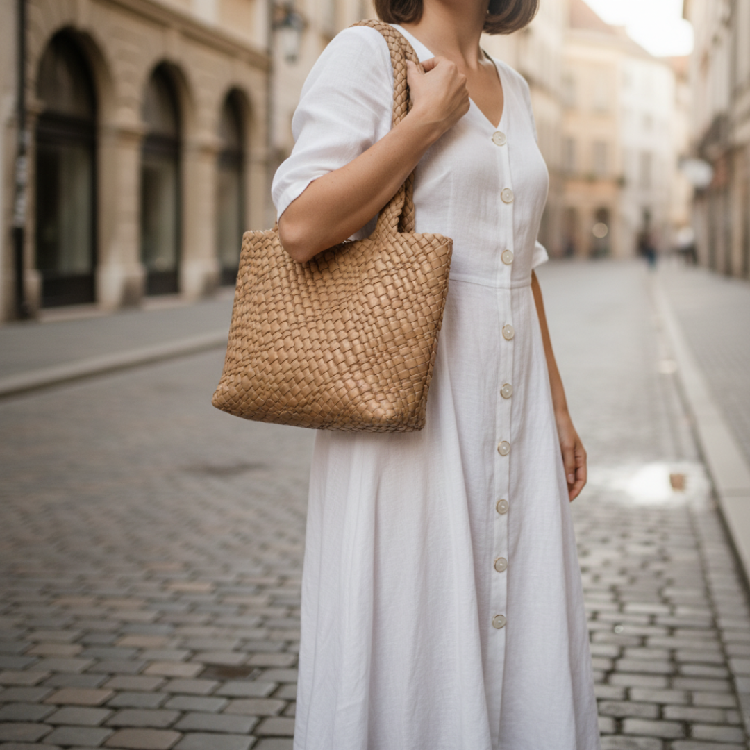 Borsa Donna Tote in Pelle Intrecciata