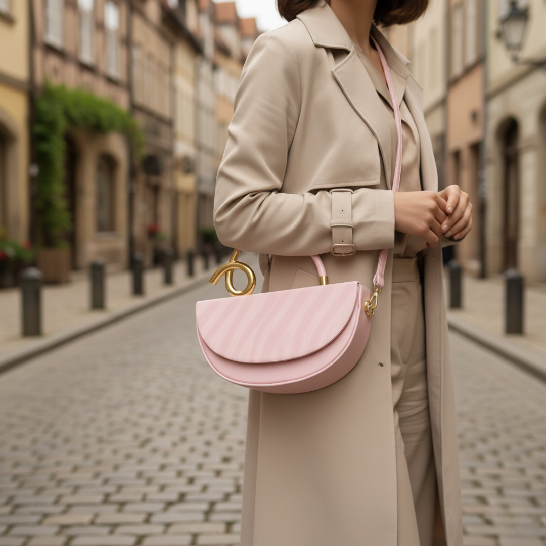 Borsa a Mano Donna con Manico Oro