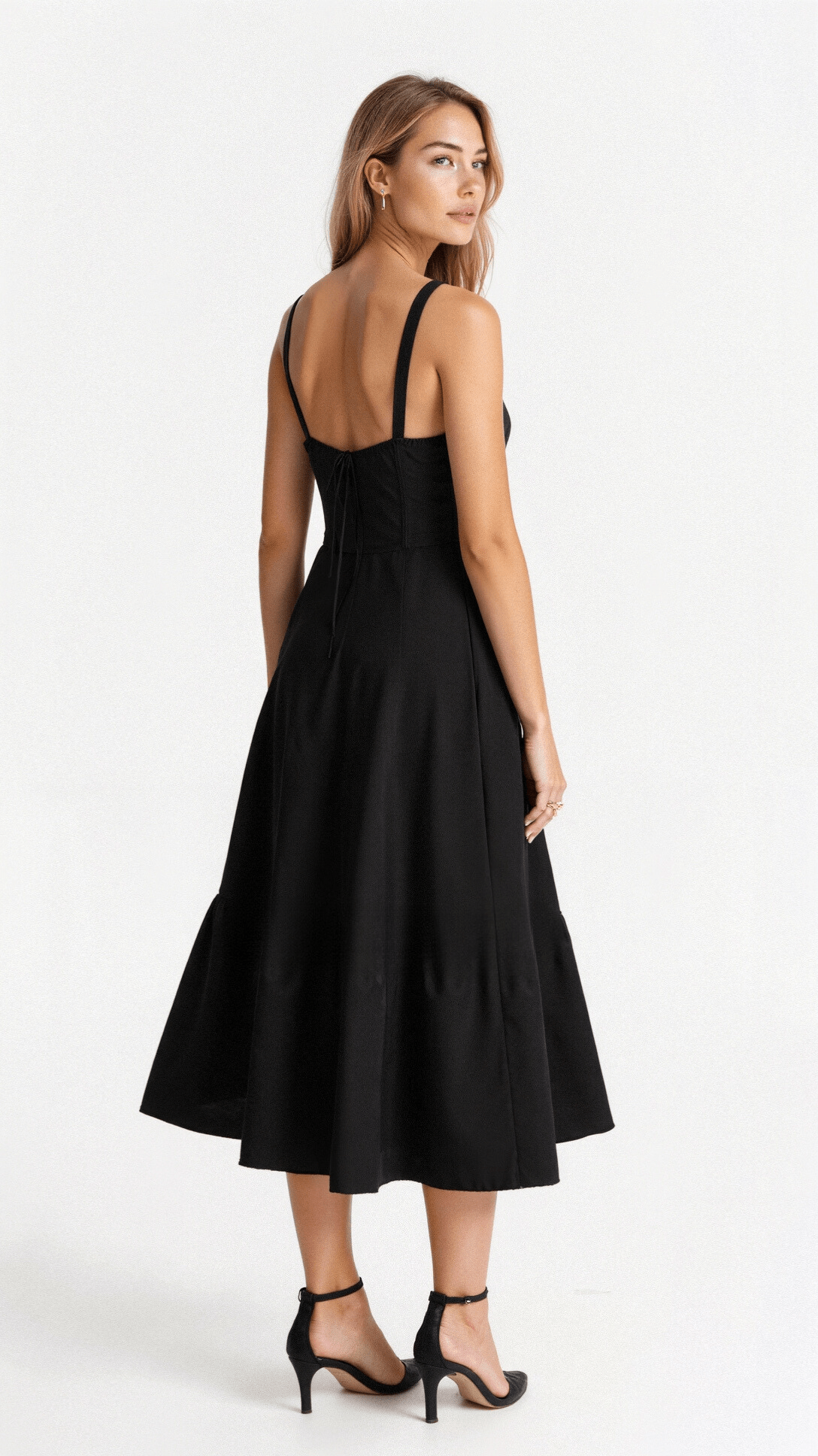 Abito Donna Midi Velluto Smanicato Slim Fit – Elegante