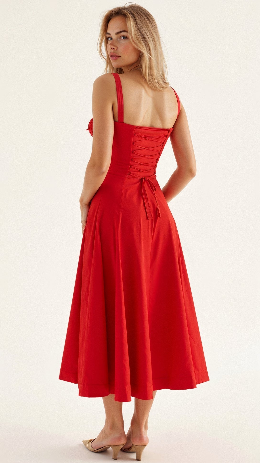 Abito Donna Midi Velluto Smanicato Slim Fit – Elegante