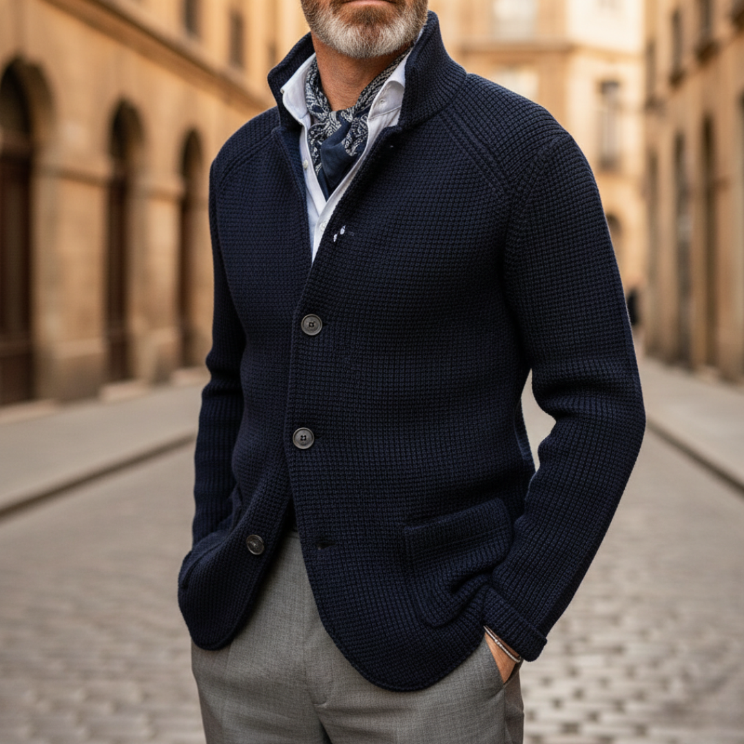 Cardigan da Uomo in Cotone Invernale con Bottoni