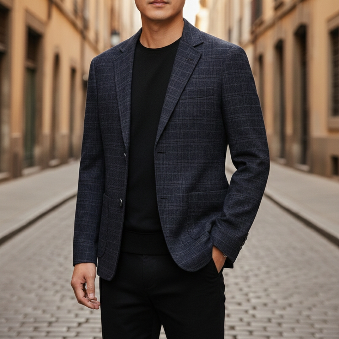 Blazer Uomo a Quadri Slim Fit