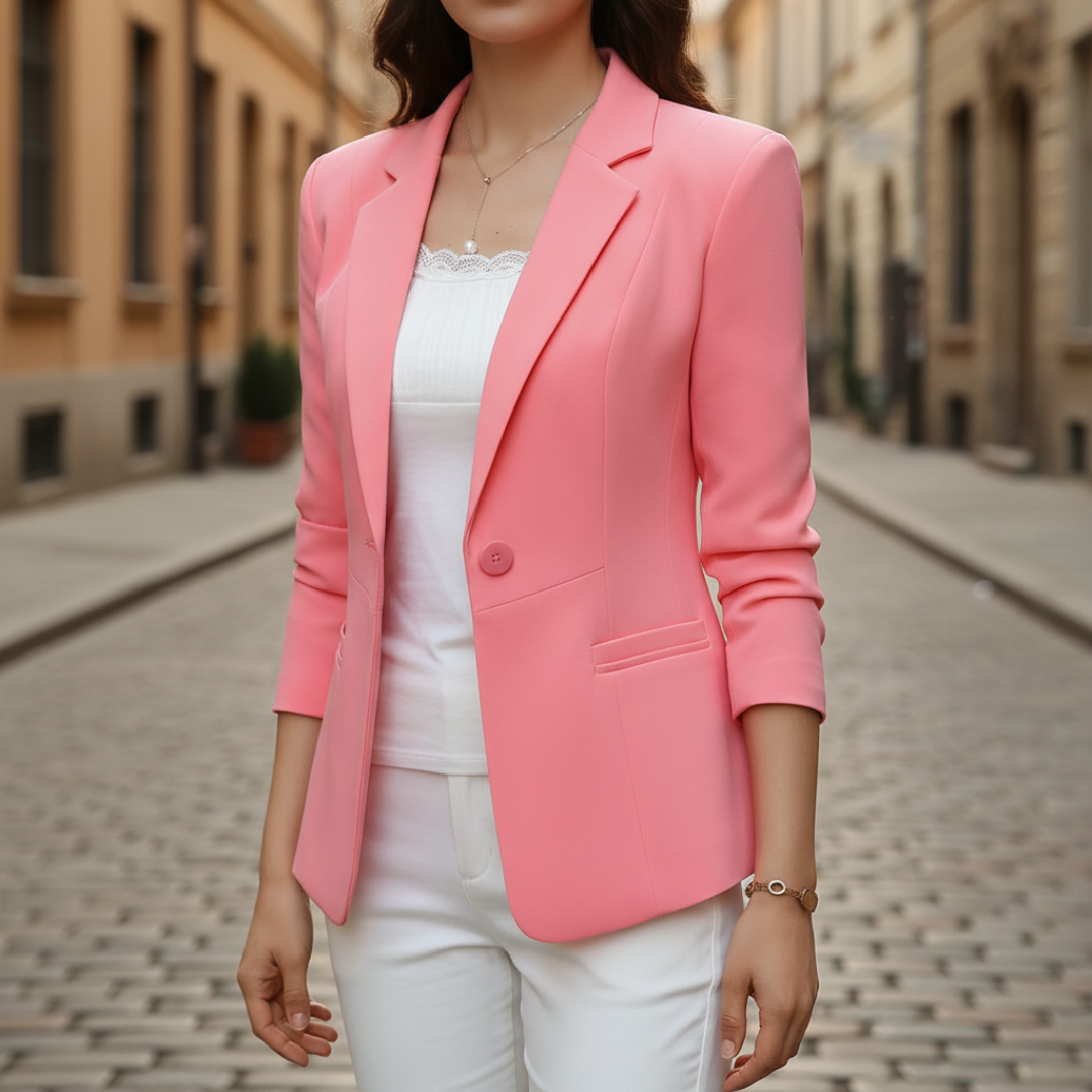 Giacca Blazer Donna Slim Fit con Bottone Singolo