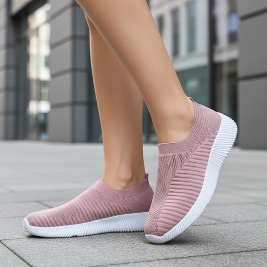 Scarpe da Passeggio Donna Slip-On in Maglia Traspirante Sneakers Basse