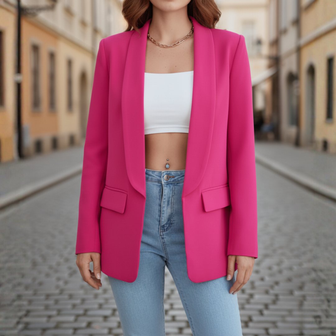 Giacca Donna in Tessuto Elasticizzato con Maniche Lunghe e Tasche