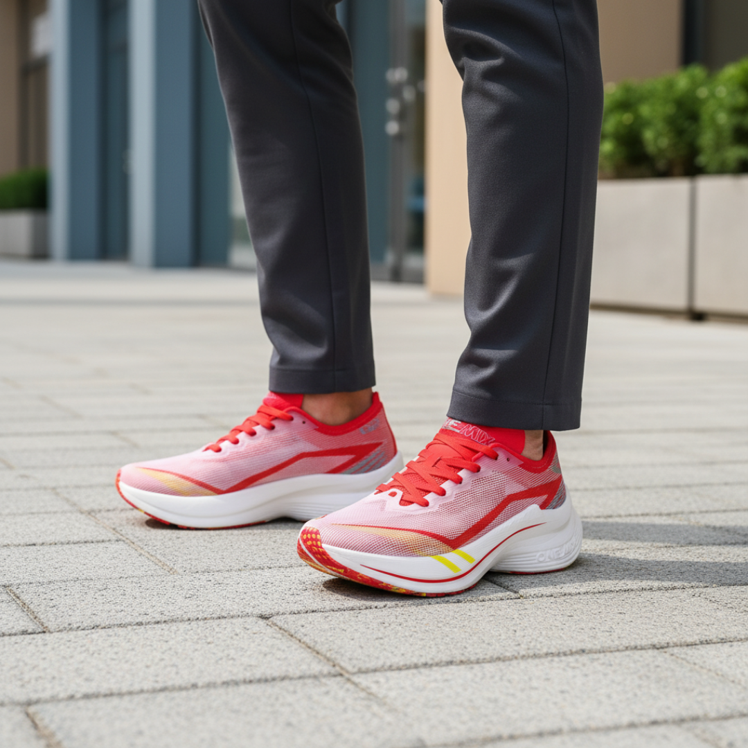 Scarpe da Running con Piastra in Carbonio per Maratona con Supporto Stabile