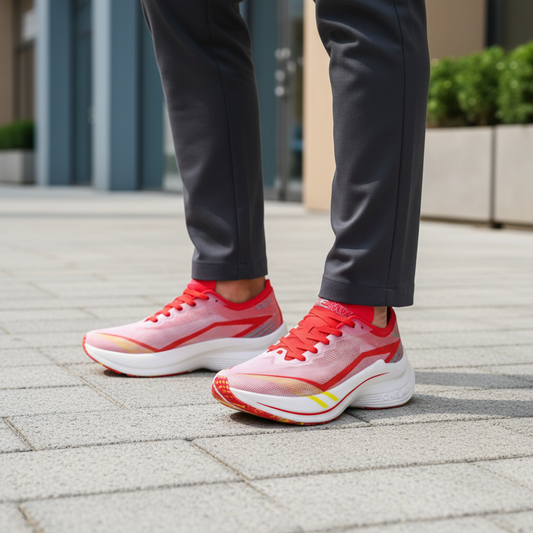 Scarpe da Running con Piastra in Carbonio per Maratona con Supporto Stabile