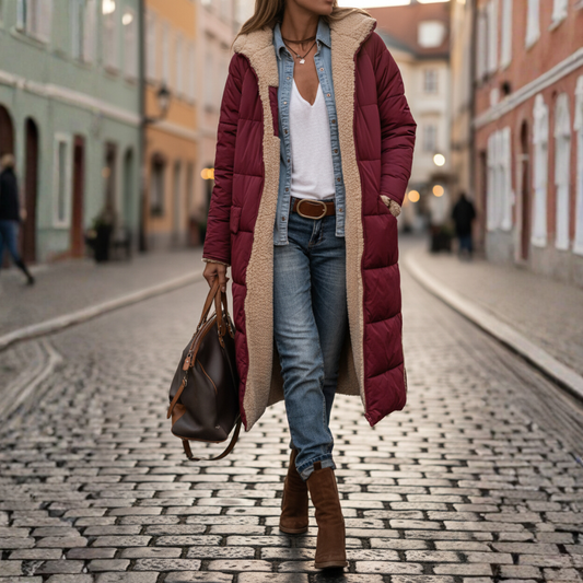 Giacca imbottita donna con cappuccio