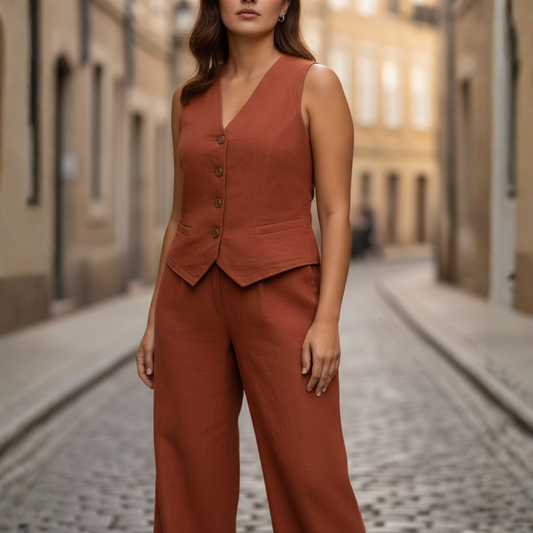 Completo Donna con Gilet e Pantaloni