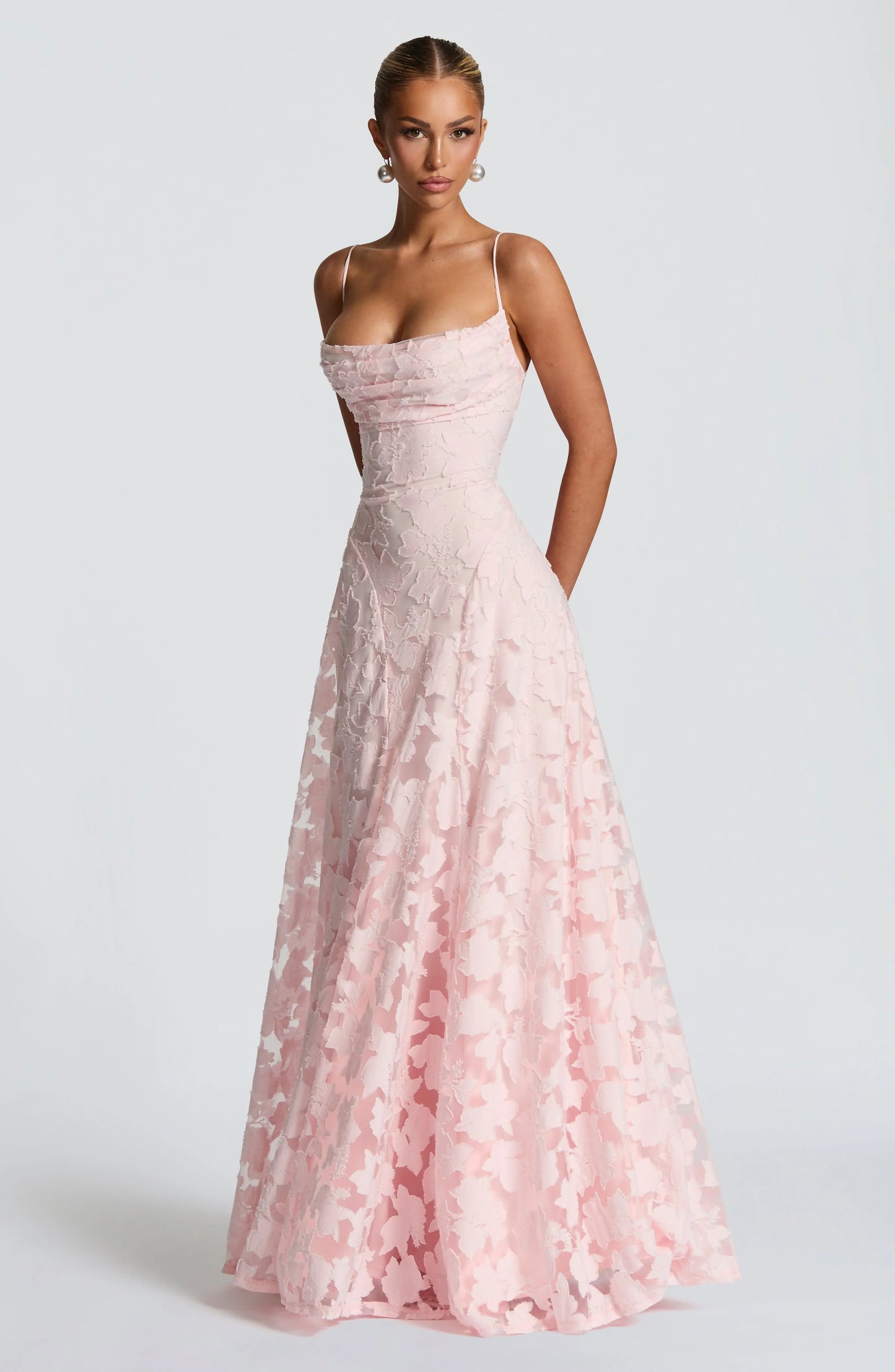 Abito Donna Velluto Floreale Smanicato con Spalline Sottili