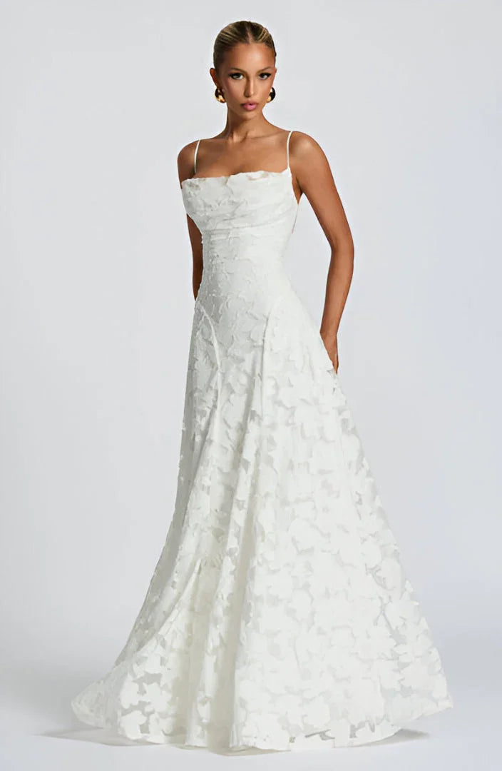 Abito Donna Velluto Floreale Smanicato con Spalline Sottili