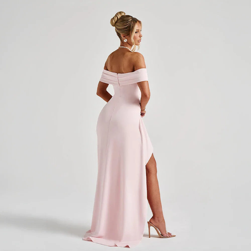 Abito Donna Lungo Raso Spalle Scoperte con Spacco – Elegante