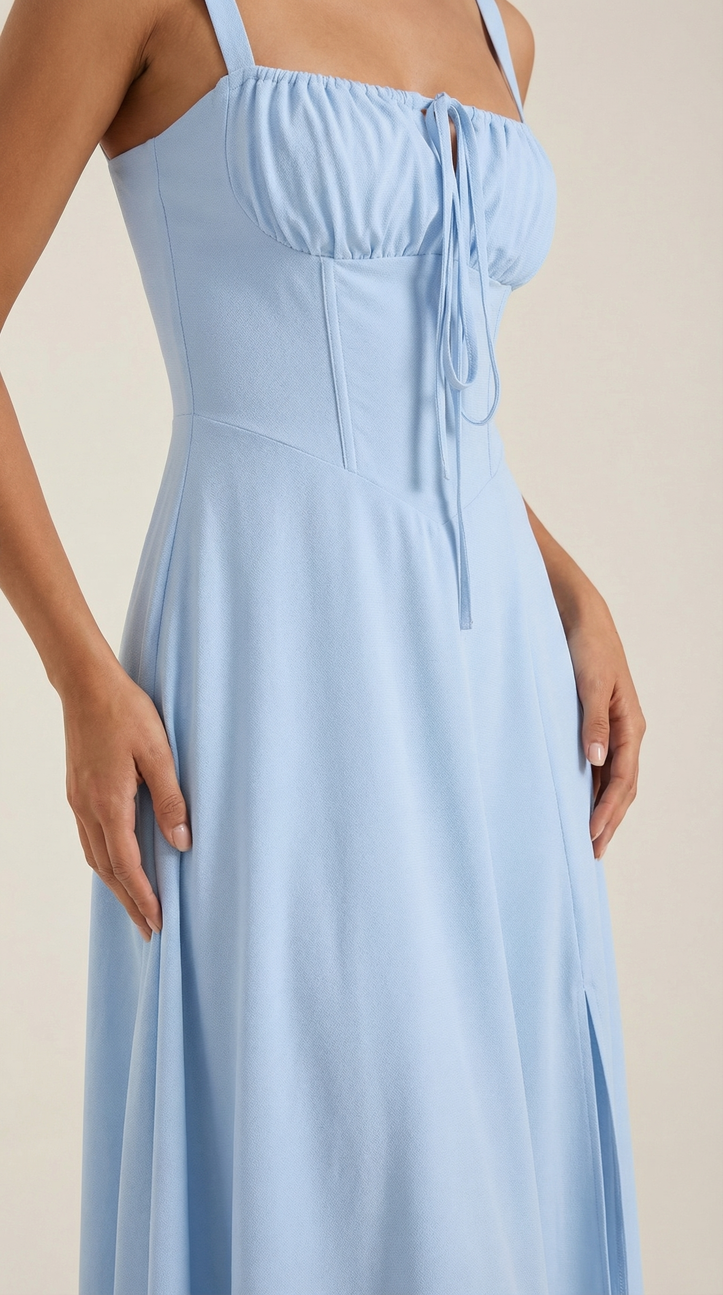 Abito Donna Velluto Smanicato Midi Floreale con Scollo a V