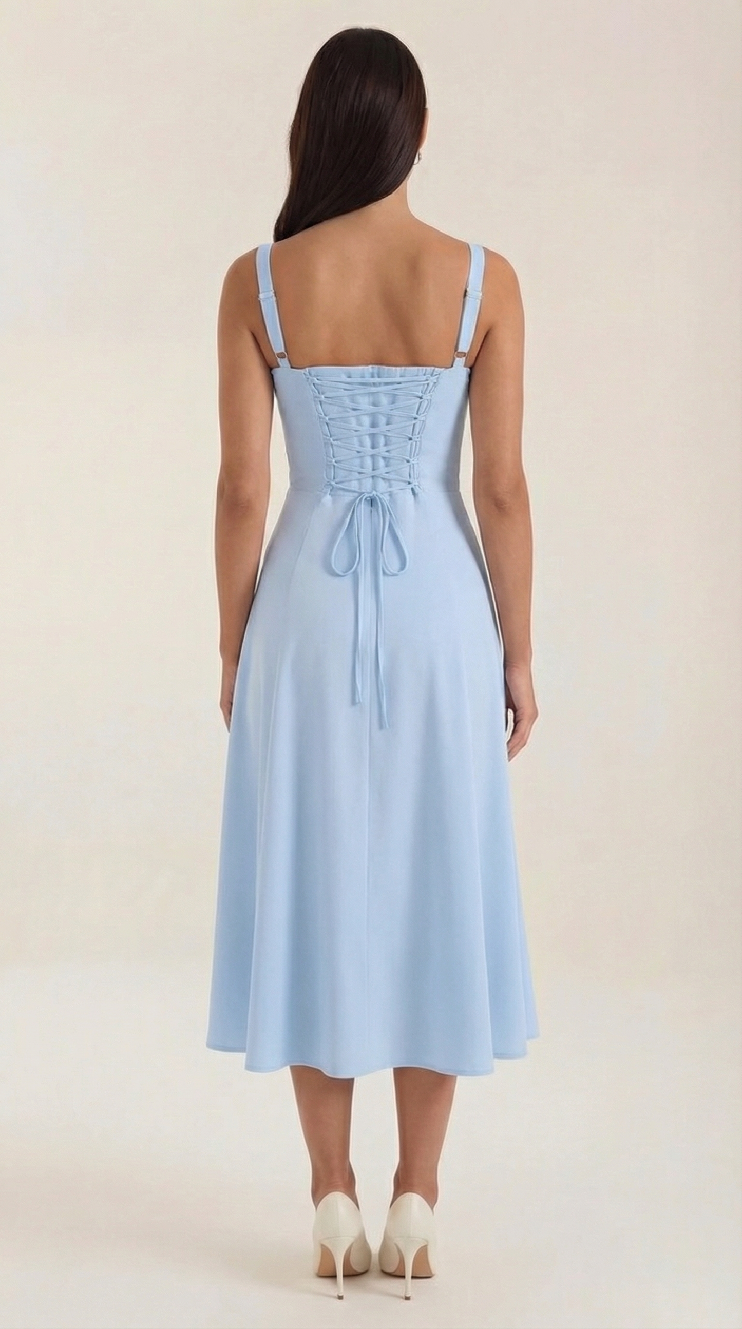 Abito Donna Velluto Smanicato Midi Floreale con Scollo a V