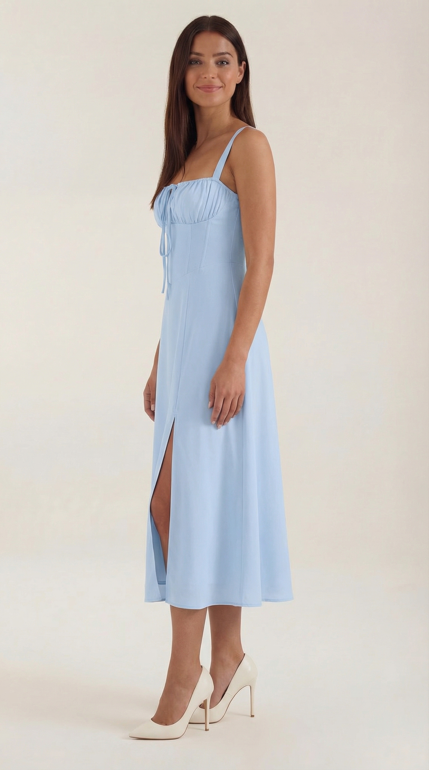 Abito Donna Velluto Smanicato Midi Floreale con Scollo a V