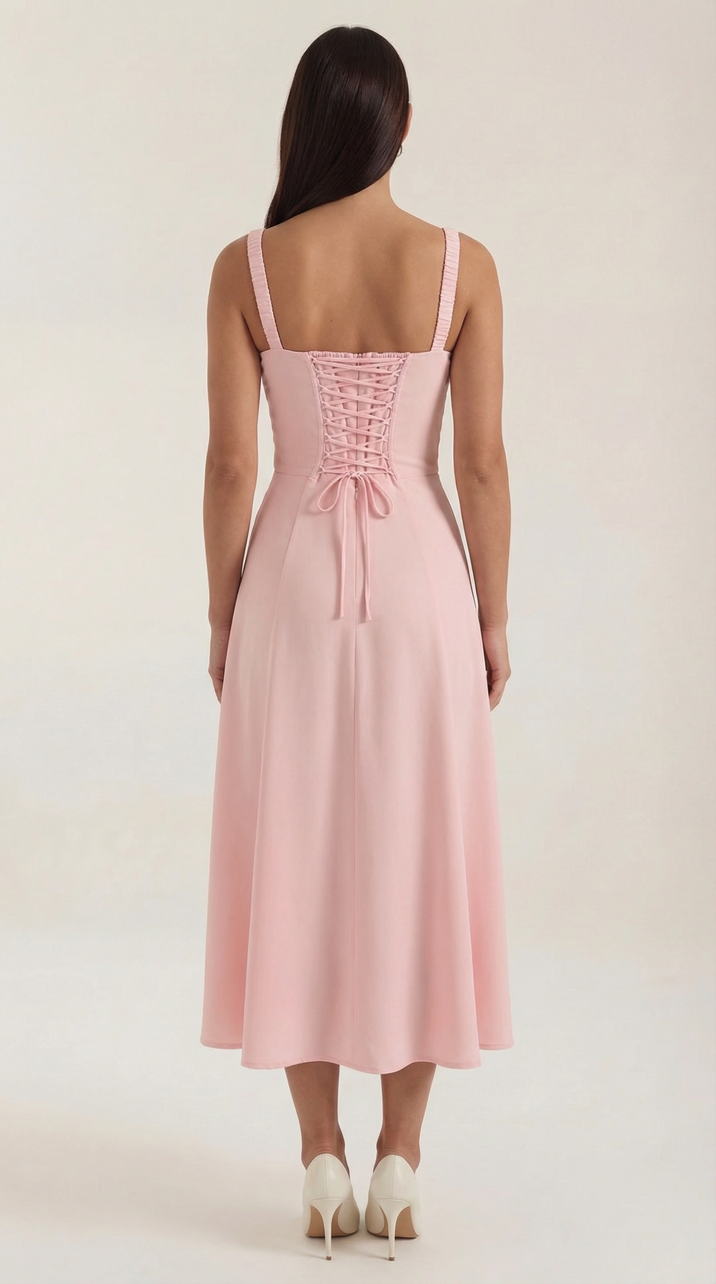 Abito Donna Velluto Smanicato Midi Floreale con Scollo a V