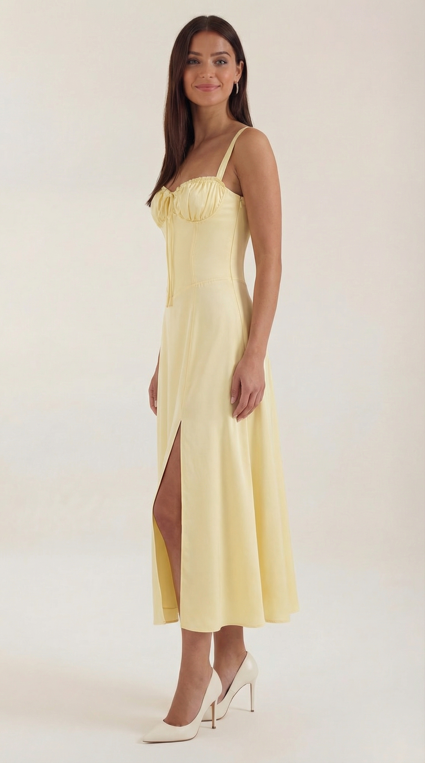 Abito Donna Velluto Smanicato Midi Floreale con Scollo a V