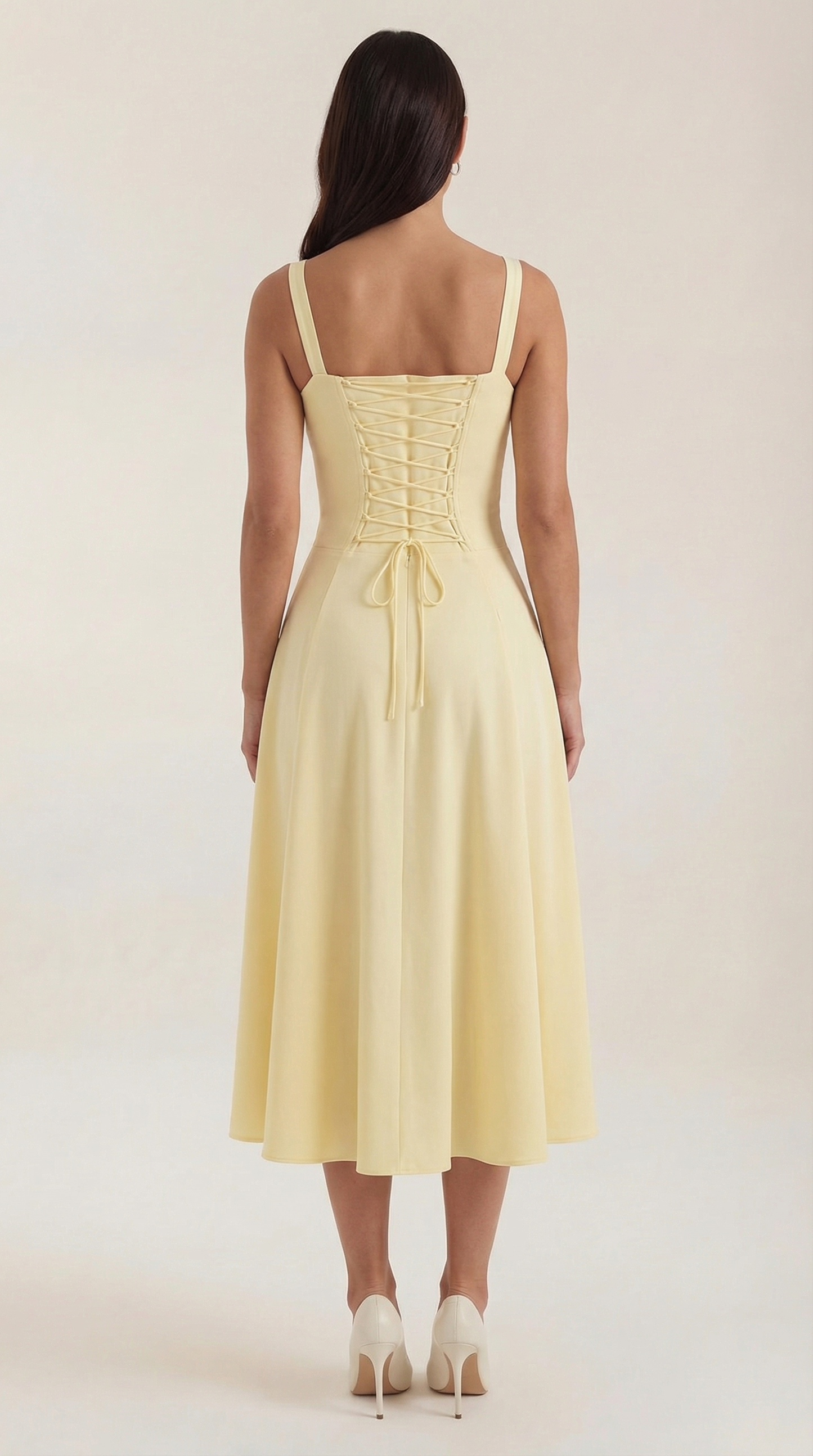 Abito Donna Velluto Smanicato Midi Floreale con Scollo a V