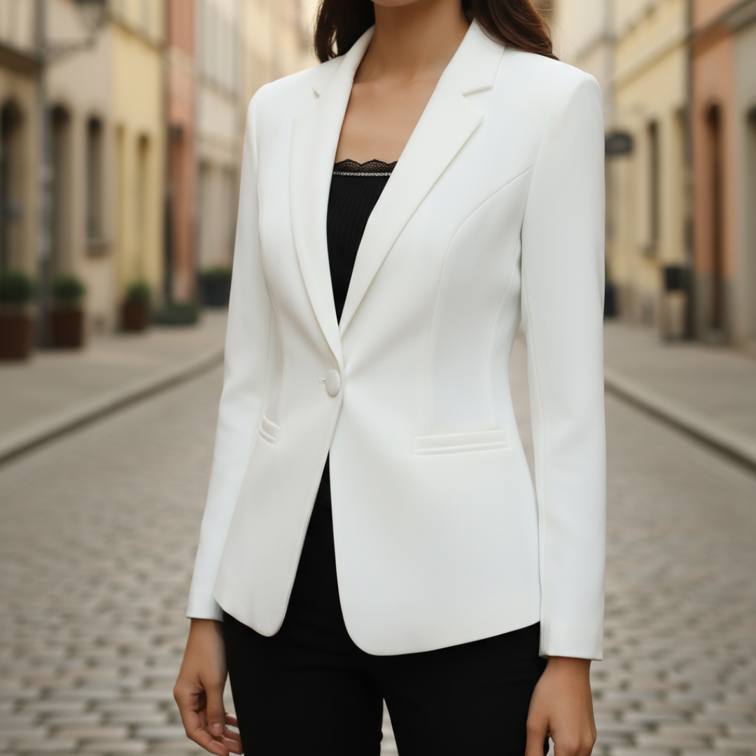 Giacca Blazer Donna Slim Fit con Bottone Singolo