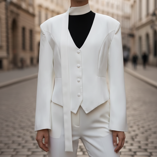 Blazer Donna Aderente con Scollo a V
